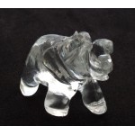 Small Clear Quartz Carved Gemstone Elephant